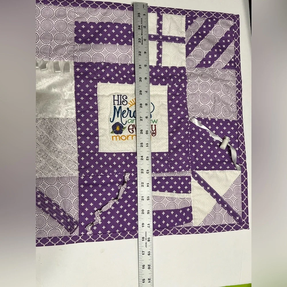 Vintage Homemade Baby Quilt Purple